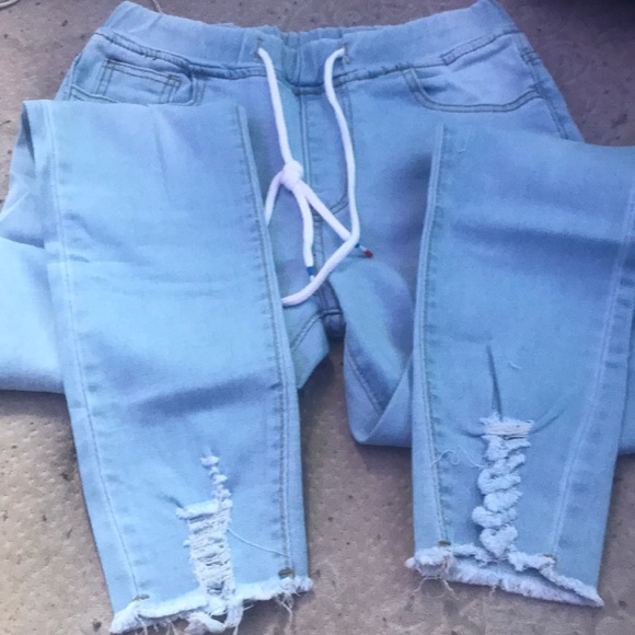 adjustable high rise ripped jeans - Picture 3 of 5